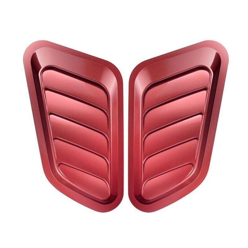 2pcs Hood Vents Air Flow Intake Scoop Turbo Bonnet Cover Car Decorative Cover: Paint red