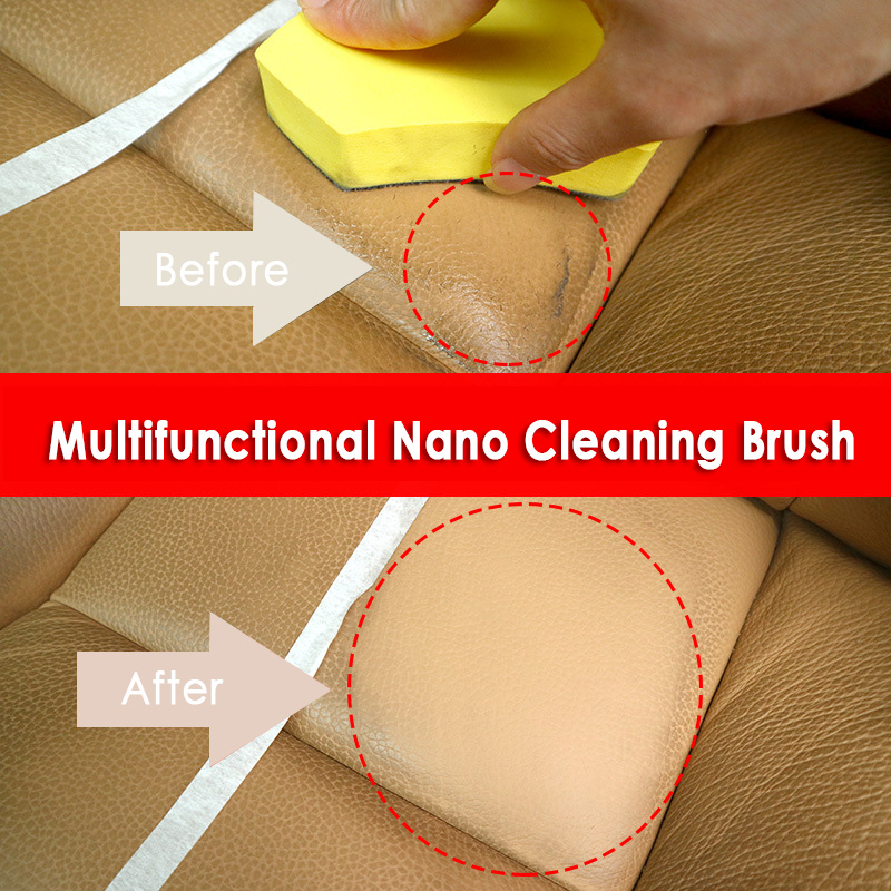 1pcs Multi-function Nano Cleaning Brush Car Felt Washing Tool For Car Leather Seat Auto Care Detailing Interior Cleaning Brush