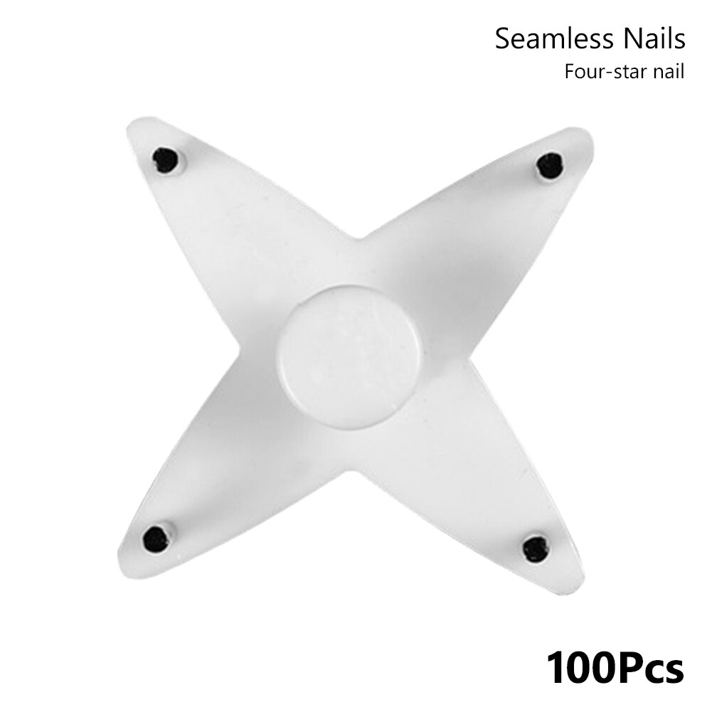 100pcs White Plastic Invisible Wall Mount Picture Photo Clock Frame Hook Hanger Seamless Needle Nail Home Decor: 27x27x4mm 100Pcs