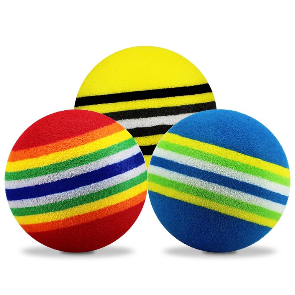 50 Stks/zak Eva Foam Golfballen Regenboog Streep Rood/Blauw/Gele Spons Indoor Praktijk Golfbal Training Aid