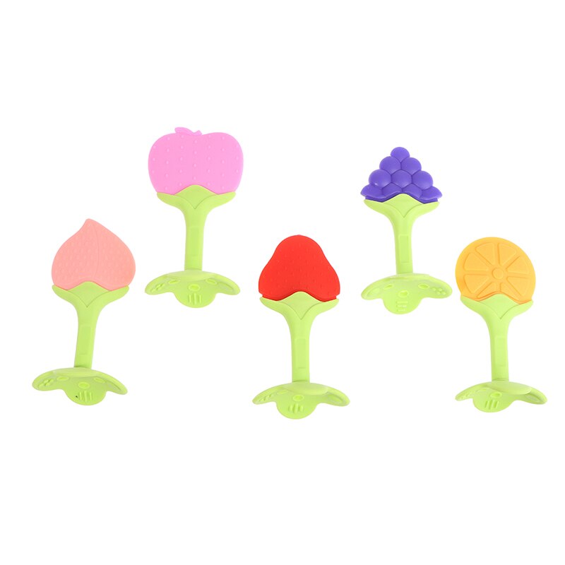 2Pcs Baby Bijtring Veiligheid Siliconen Fruit Stereo Bijtringen Voor Baby Infant Kids Kauwen Tand Speelgoed