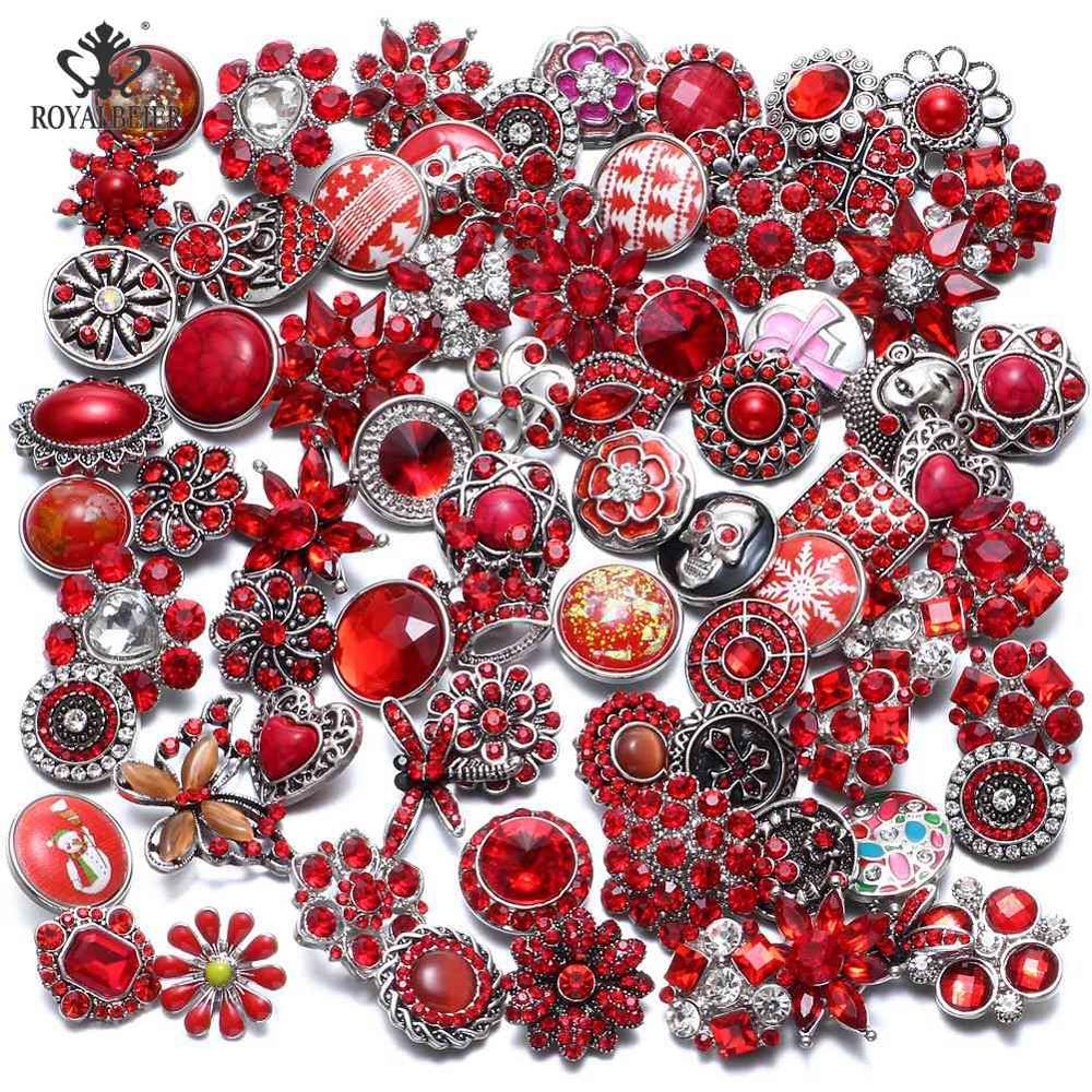 50pcs/lot Mixed metal 18mm snap button jewelry DIY Metal Rhinestone button snaps fit snap button bracelet Jewelry: HM076b