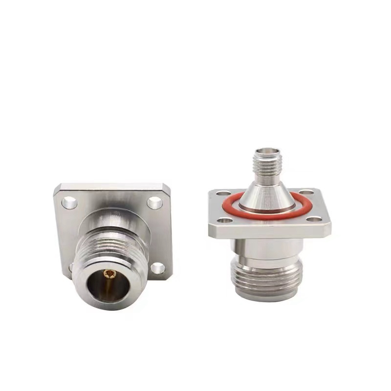 Conector de brida de 4 orificios, arandela tórica hembra a hembra SMA, 1 piezas, L16, rápida, latón y cobre