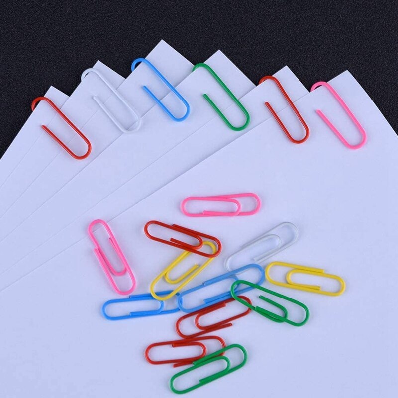 Pak Van 300 Papier Clips Diverse Kleuren Grote Paperclips Kleurrijke Metalen Clip Voor Papier Bestanden 6 Kleuren 50 Mm