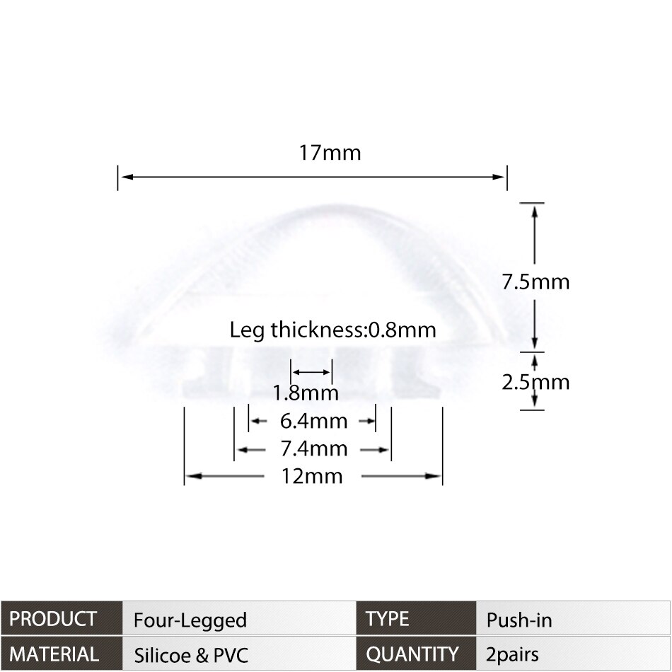 Push-in Glasses Nose Pads Soft Silicone Eyeglasses Nose Piece Anti-Slip Snap-in Nose Bridge Pads for Eye Glasses Sunglasses: Four-legged(Trans)
