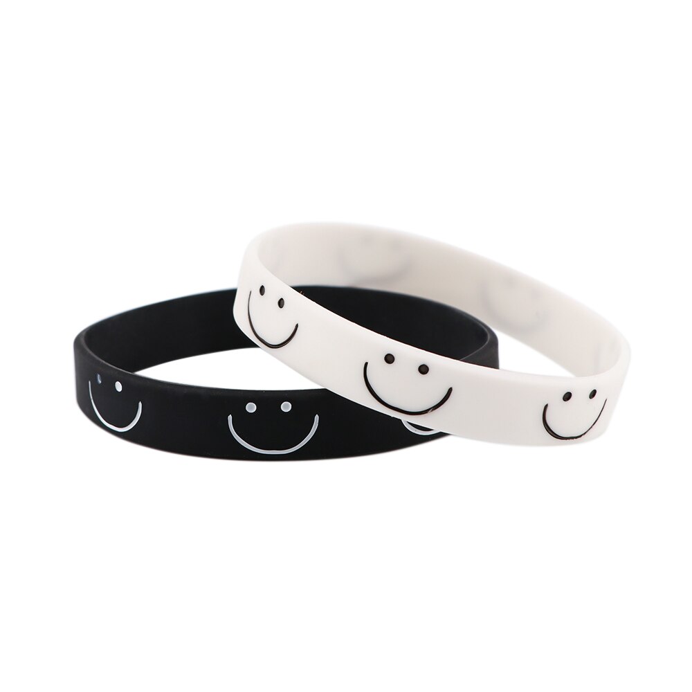 J3689 Simple Smiling Face Rubber Bracelets For Men Women Charm Bangles Basketball Sports Wristbands Silicone Bracelets