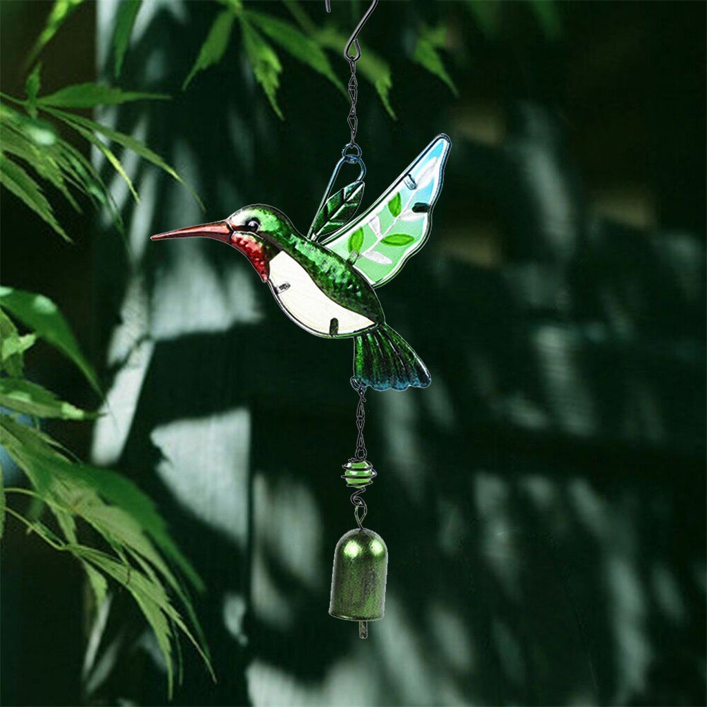 1PC peint colibri antirouille métal vent carillon suspension salle décoration vent carillons suspendus décorations offre spéciale #40