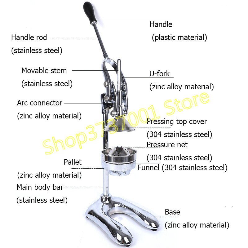 Juice blender Commercial Household Juicer 304 Stainless Steel Orange Pomegranate Juice