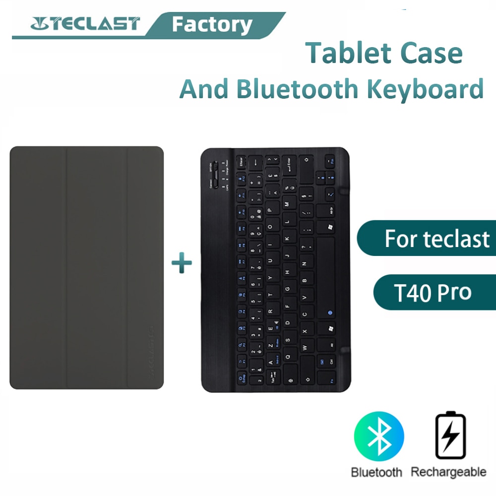 Teclast T40 Pro Mini Bluetooth Wireless Keyboard With Tablet Case Rechargeable Keyboard For Tablets Ipad Smartphone Laptop