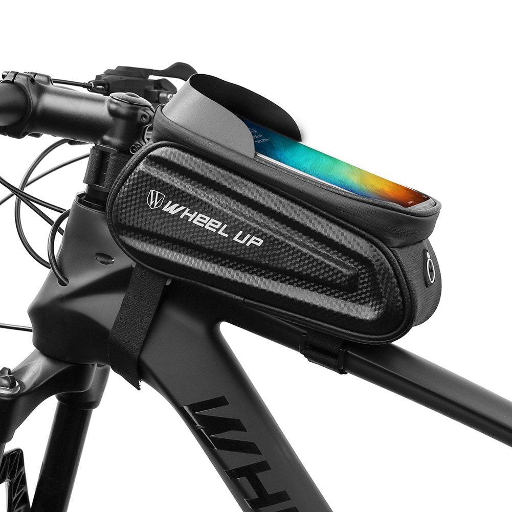 Hjul cykelstel hårdt skal tasker reflekterende mtb cykeltaske touchscreen cykling vandtæt rør sag mobiltelefon opbevaringstaske – Grandado