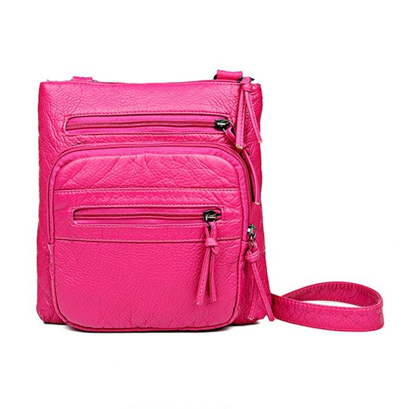Wit Zwart Telefoon Schoudertas Multi Layer Kleine Casual Tassen Voor Vrouwen Stijlvolle Handtas Eenvoudige Verse Zakken: Rose red