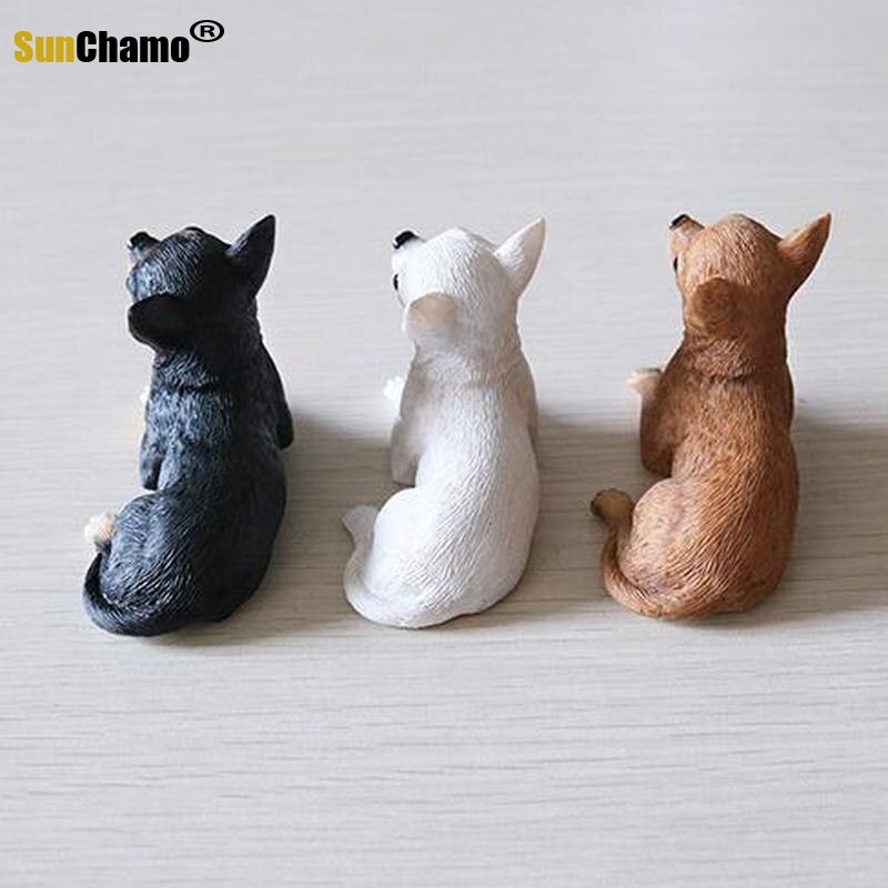 Mini chihuahua hund model bil dekoration harpiks håndværk samling dekoration hjem indretning håndværk ornamenter