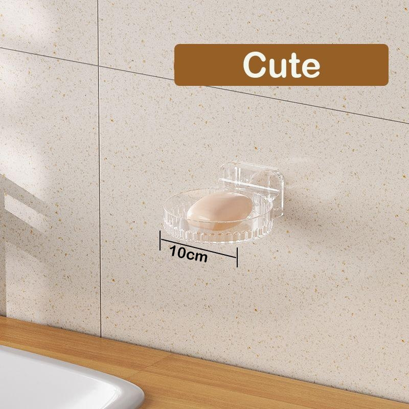 Estante organizador para el baño, soporte transparente para botellas de Gel de ducha montado en la pared, soporte de plástico sin perforación para el hogar, estante para mascotas: Negro