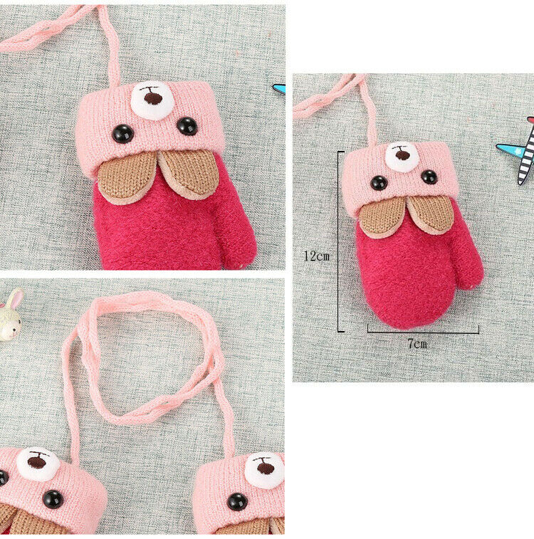Baby Stuff Accessoires Winter Warm Peuters Baby Jongen Meisjes Kids Dikke Bont Cartoon Beer Handschoenen Wanten Voor 0- 3