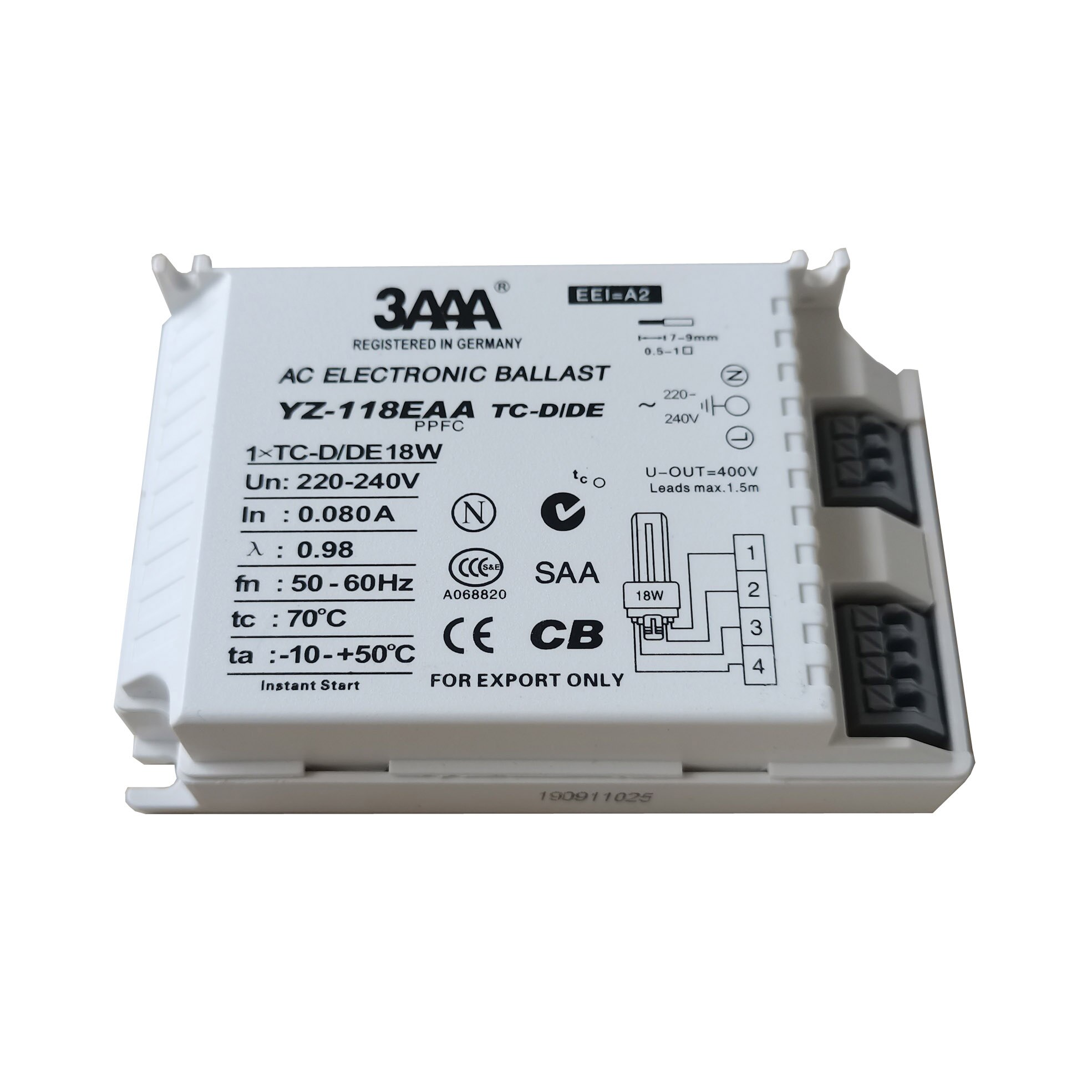3 aaa yz -118 eaa yz -126 eaa yz -140 eaa yz -155 eaa ac elektroninen liitäntälaite pikakäynnistys loistelamppu elektroniset liitäntälaitteet 220-240v: Yz -118 eaa