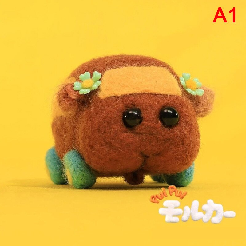 Pokefipui de fieltro de lana, carrito de cerdito de Guinea, hámster, hecho a mano, Material, bolsa, muñeca, 1 Juego: A1
