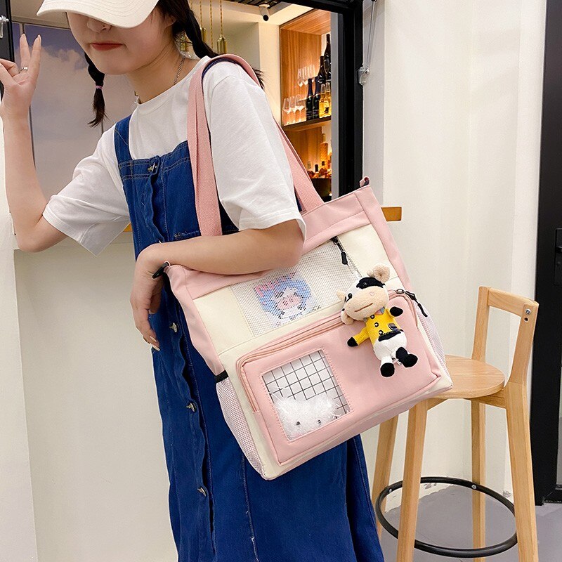 Mode Nylon Lady Crossbody Tas Leuke Meisje Messenger Schooltassen Kawaii Student Boek Tas