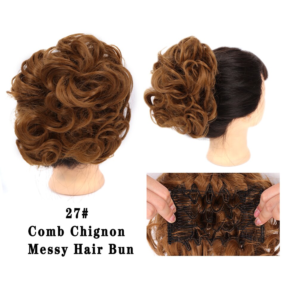 LUPU Synthetische Haarknoten Kamm Clip in Lockige Chignon Haarnadel Synthetische Falsche Haar Schwanz Erweiterung Haar Stück Für Frauen: 27