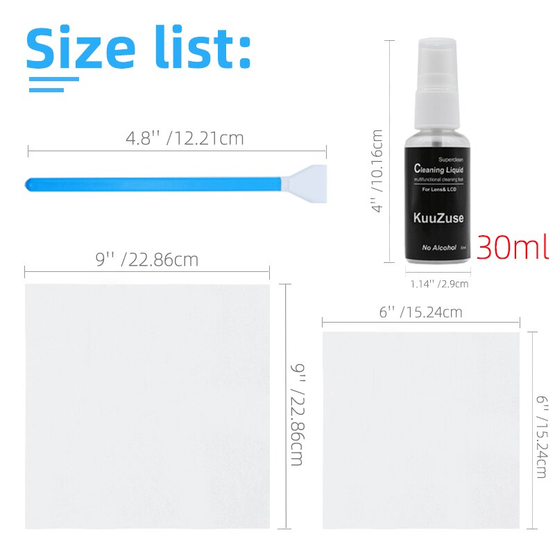 Vacuum Wrapped Microfiber Cleaning Cloths Cleaning Swab Cleaning liquid Water for Camera Lens Glasses Phones LCD Screens DSLR