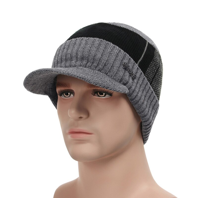 Chapeaux d'hiver pour hommes, bonnets, casquettes d'hiver, écharpes en laine, cagoules, masques, bonnets tricotés: Gris foncé