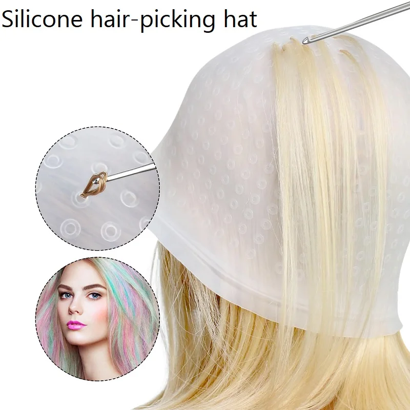 Gorro de silicona para pintar el cabello, gorro para rascar, Meches de silicona, gorro para teñir el cabello, capucha para resaltar, gorro para teñir el cabello