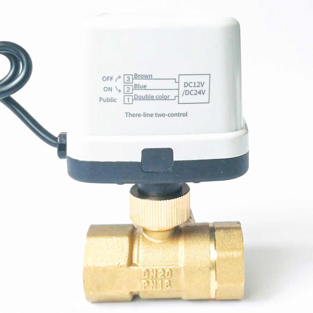 3-WAY Electric actuated ball valve 3/4", DC12V electric ball valve easy for install and uninstall, 3 control wires valve