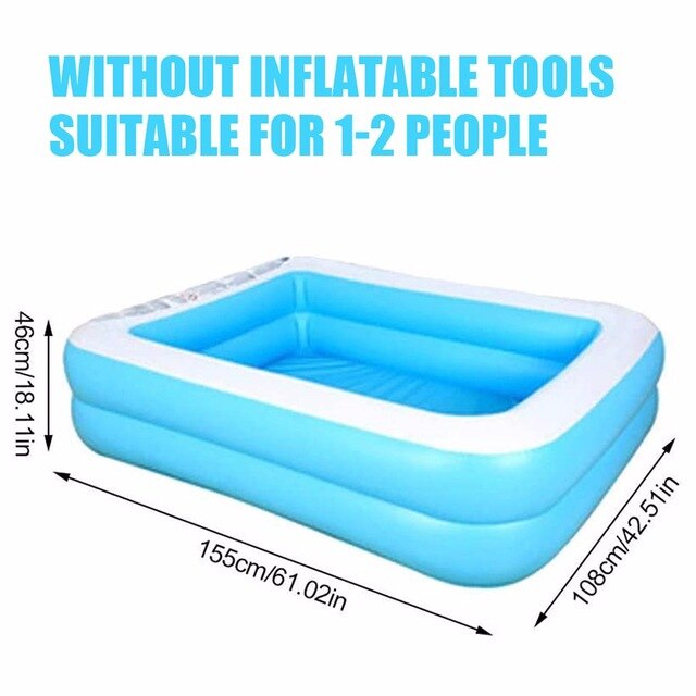 Nyeste sommer oppustelige swimmingpool husstand badekar familie pvc firkant flydende swimmingpool: 155cm