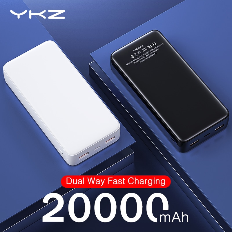 YKZ Mini Power Bank 20000mAh Portable Charging Powerbank PD Fast Charging Mobile Phone External Battery Charger For Xiaomi Mi