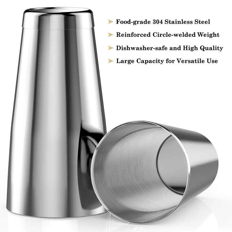 X Home Set Shaker Per Cocktail 3 Pezzi In Acciaio Inox: Per Principianti, Con Misurino E Cucchiaio Da Bar