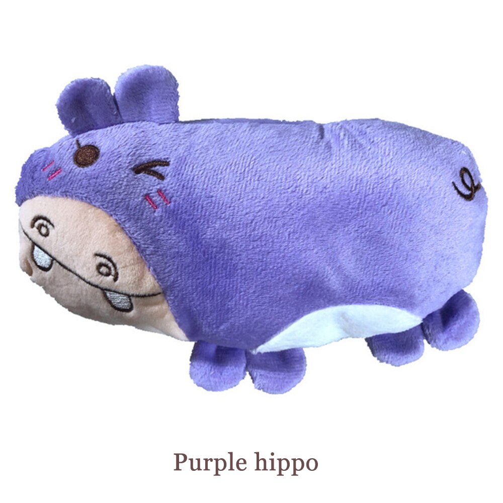 Miflame Large Dogs Toys For Pet Accessories Labrador Poodle Toys Dinosaur Small Dog Supplies Squeaky Puppy Toy For Pet Toy Chew: Purple hippo