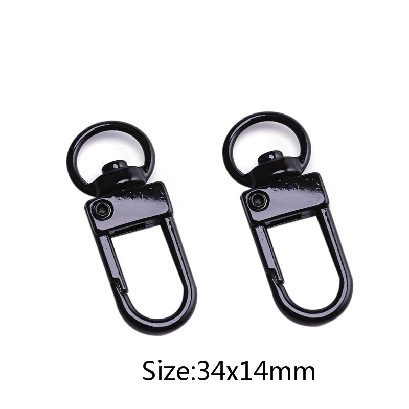 10Pcs Kleur Verf Bakken Sleutelhangers Sleutelhanger Sleutelhanger Voorjaar Gesp 8 Woord Gesp Garnalen Gesp Zak Gesp Sieraden accessoires: black