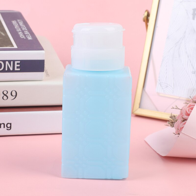 1 PC 220ML Empty Pump Dispenser Container Cleaner Nail Polish Remover Liquid Bottle: Blue