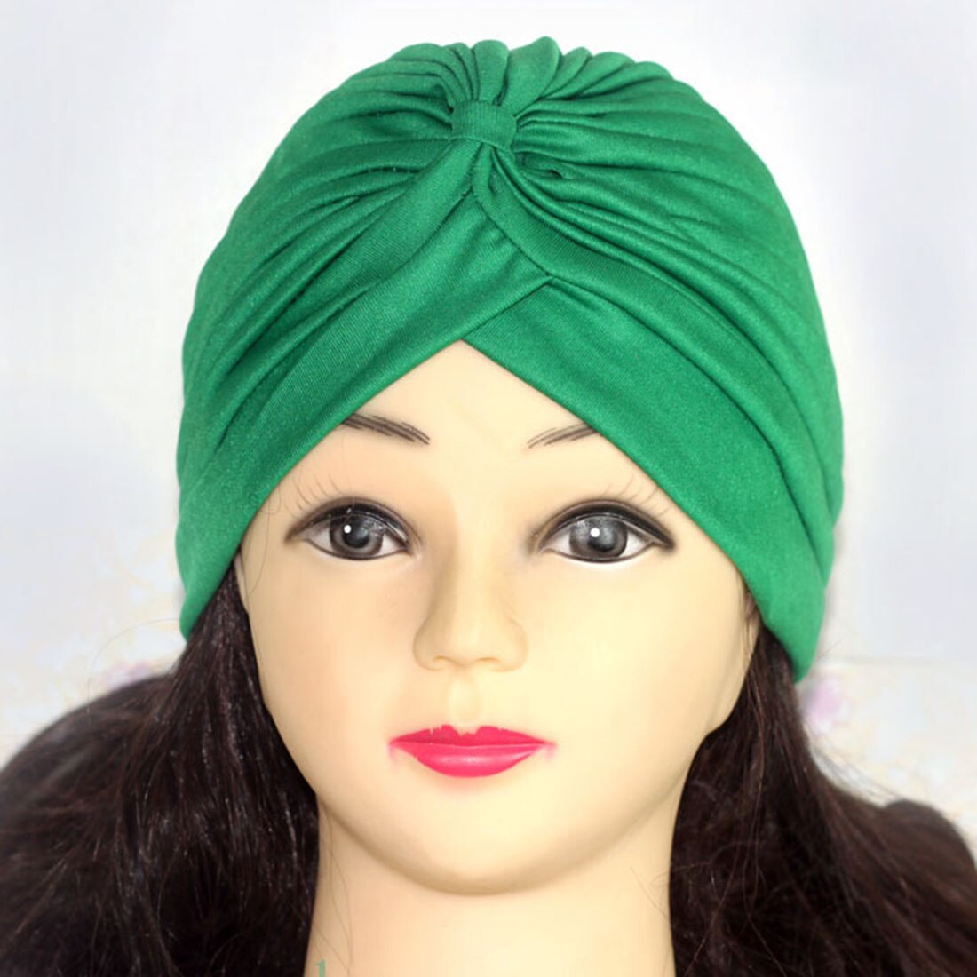 Turbante elástico de algodón para mujer, hiyab cruzado interior, gorro elástico musulmán, turbante liso para mujer: 7