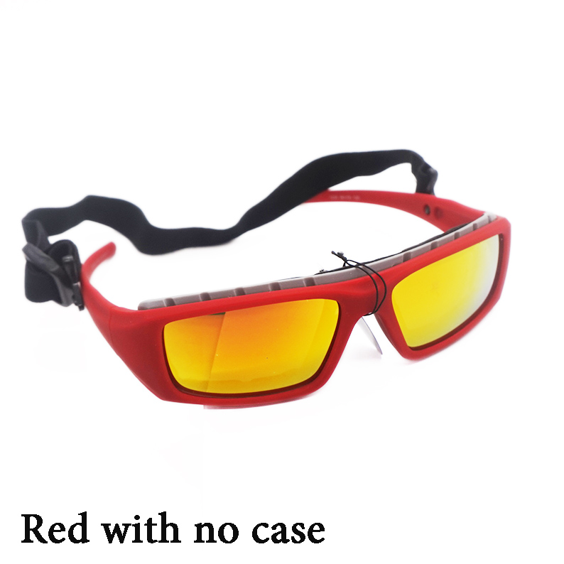 Skidglasögon sportsolglasögon med fodral skidglasögon unisex utomhusglasögon set lätt och bekvämt märke: Röd inget fall