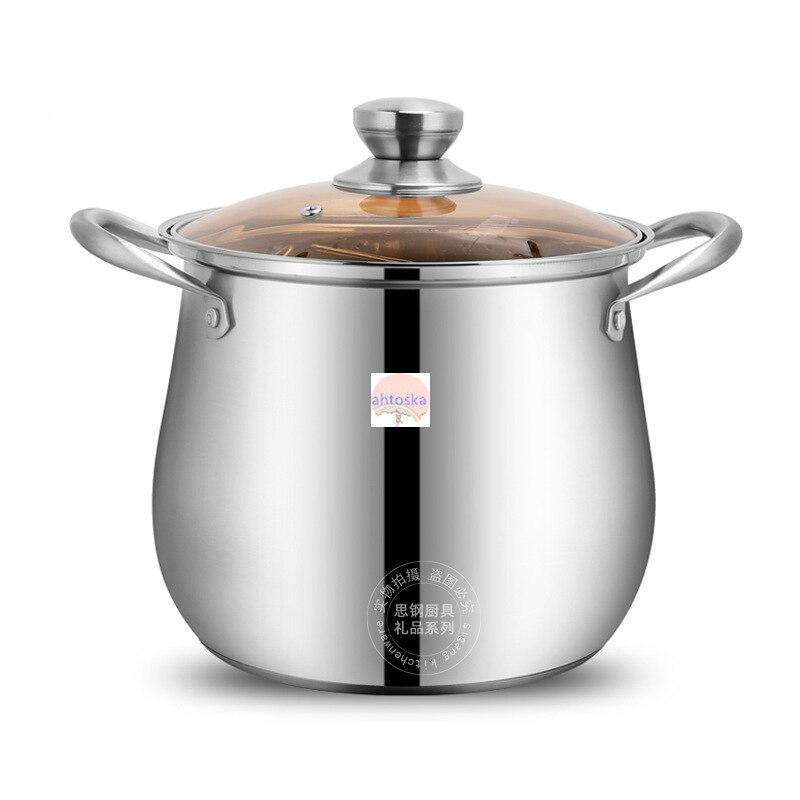 304 Stainless steel drum shaped super high pot Anti-overflow large-capacity soup pots Thickened and deepened steamer for cooking