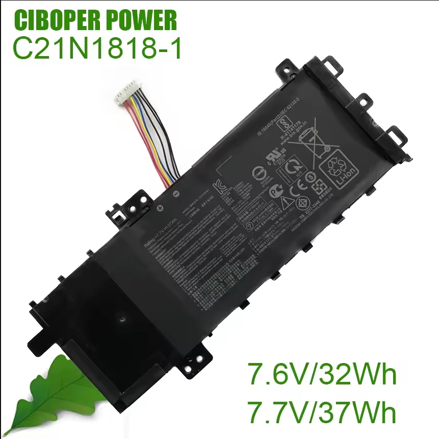 CP Original Battery C21N1818 7.7V/37Wh For VivoBook 14 X412 X412DA X412F X412FA X412FJ V4000 V4000F V4000D C21N1818-1 B21N1818-2: grey