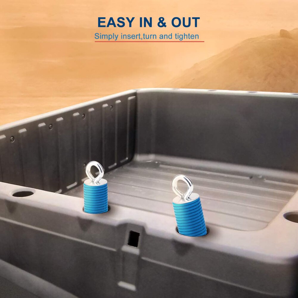 6pcs ATV Fixing Anchor UTV Bed Anchor Cargo Hole Anchors Tie Down Anchors