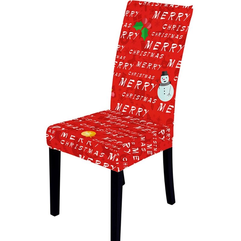 Jule spisestue stol beskytter slipcover stretch aftagelig vaskbart sæde bagcover xmas festindretning