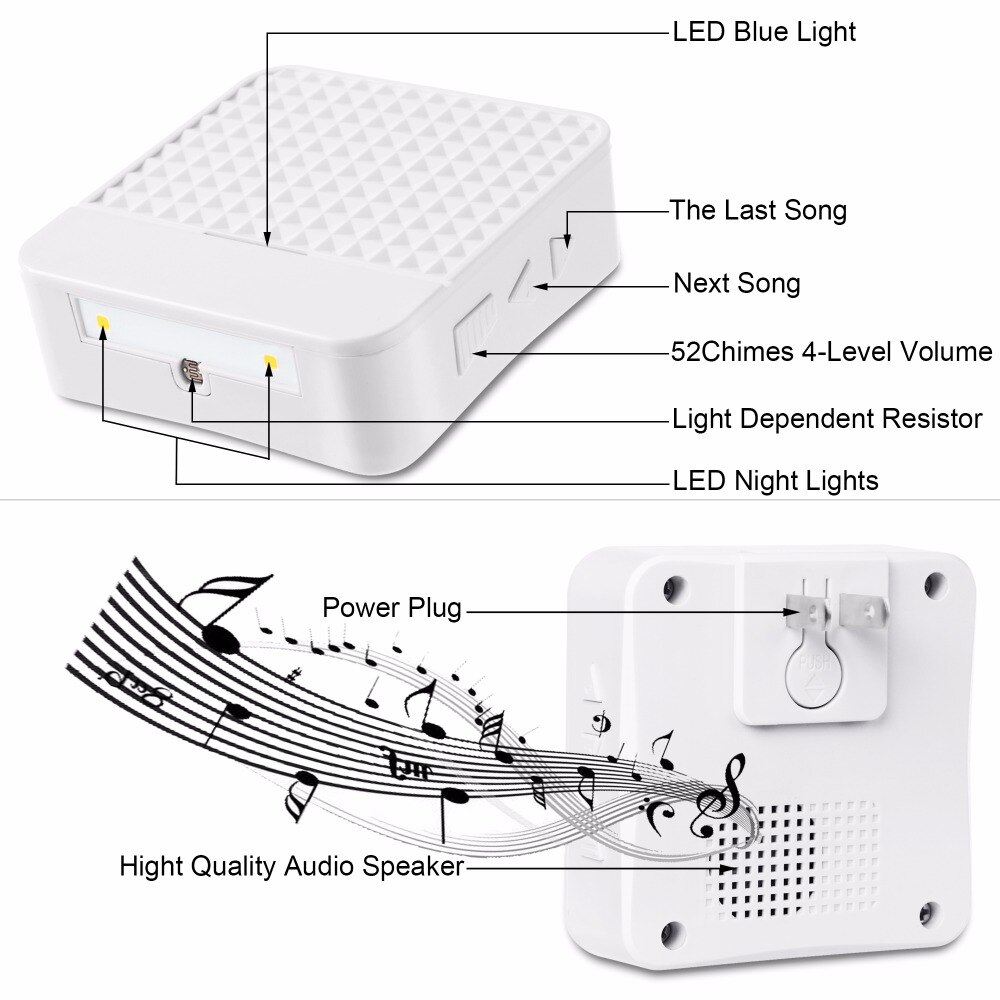 300M Intelligent Wireless Door Bell Solar Wireless Doorbell Low Power Home IP65 Waterproof Door Bell Chime Outdoor Doorbells