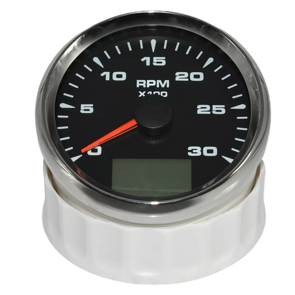 AD Universal 3000-8000RPM Tachometer Gauge Lcd Rev Counter With Trip Hour Meter Speed Ratio For Auto Truck Marine Boat Hourmeter