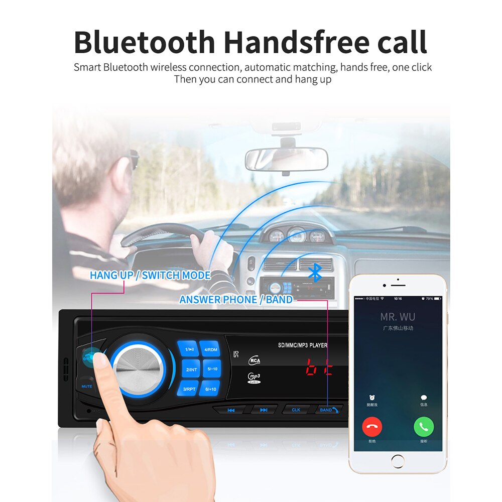 12V Universele Auto Bluetooth MP3 Player Card U Disk Radio Auto Controle Modificatie Auto Stereo MP3 Speler
