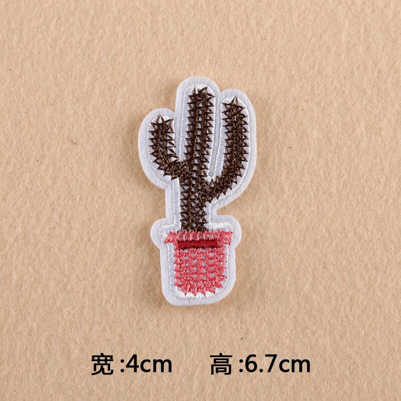 Cartoon kokospalmen en cactussen ron-on patches voor kinderkleding borduurwerk donsjack schattige doe-het-zelf pailletten applicatie badge
