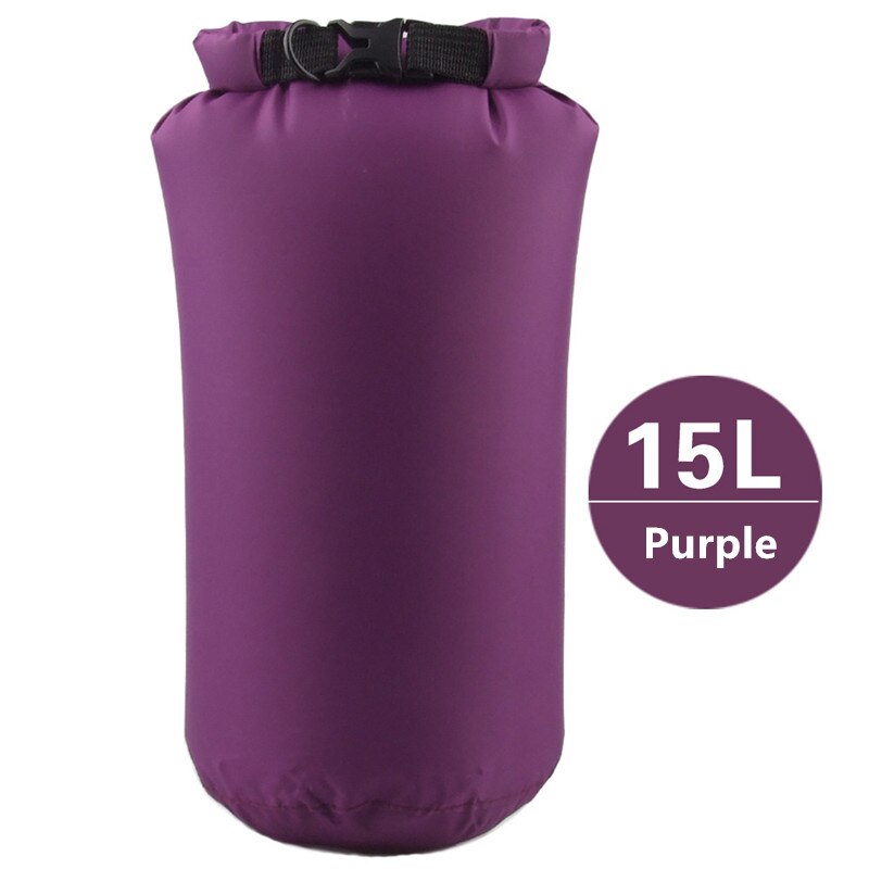 15L utdoor Drifting seco impermeable bolsa saco impermeable flotante bolsas de engranaje seco para la navegación pesca descenso de ríos natación: Púrpura
