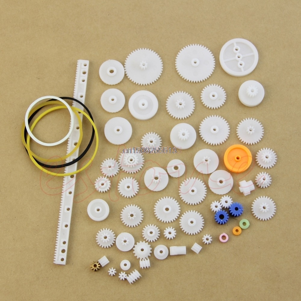 60 stücke Neue Typ Kunststoff Welle Einzigen Doppel Reduktion Krone Wurm Getriebe DIY Roboter