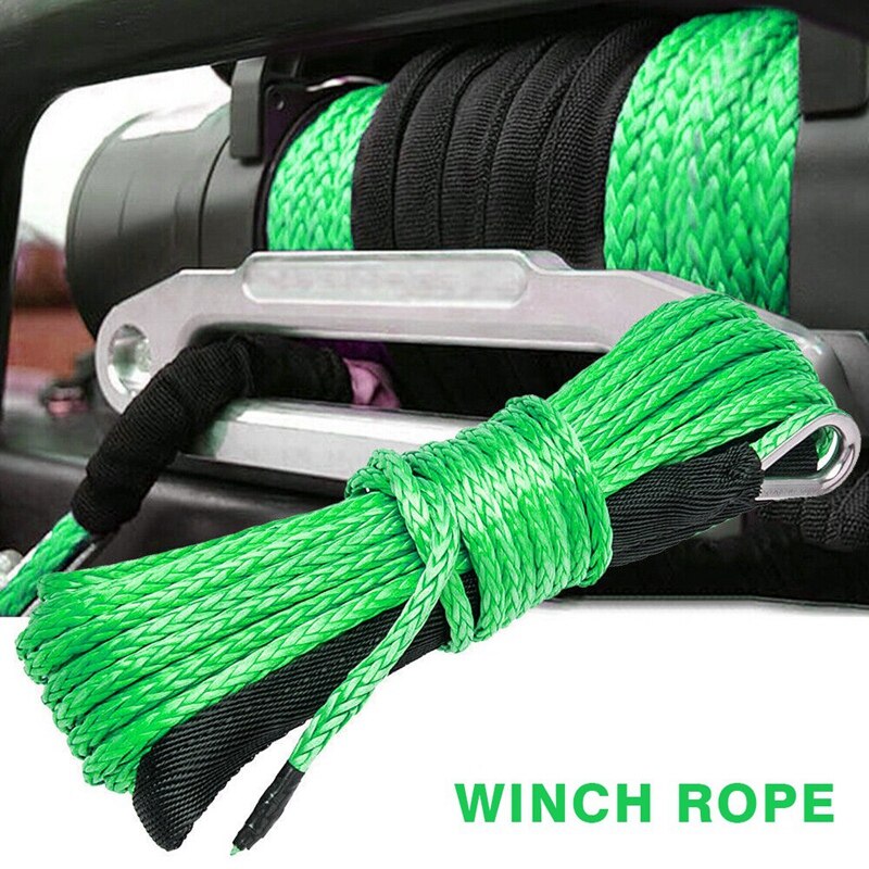 1/4X50 15M 6MM 7700 Lbs Car Electric Winch Rope High-Strength Fiber Rope Car Off-Road Vehicle Traction Rope for Car SUV