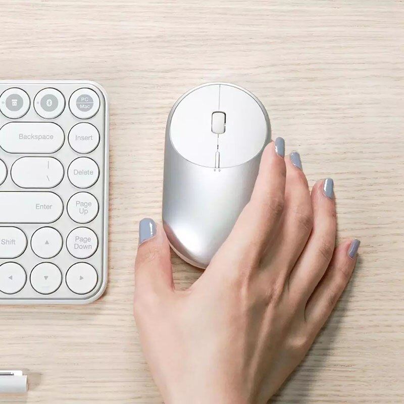 Originele xiaomi mi draagbare muis 2 usb 2.4 ghz bluetooth dual-mode verbinding laptop kantoor draadloze muis instelbare dpi 4000