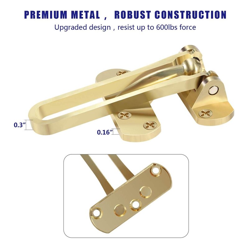 2 Pack Home Security Door Lock Front Door Locks for Kids, Home Reinforcement Lock for Swing-In Doors, Thicken Solid Aluminium Al