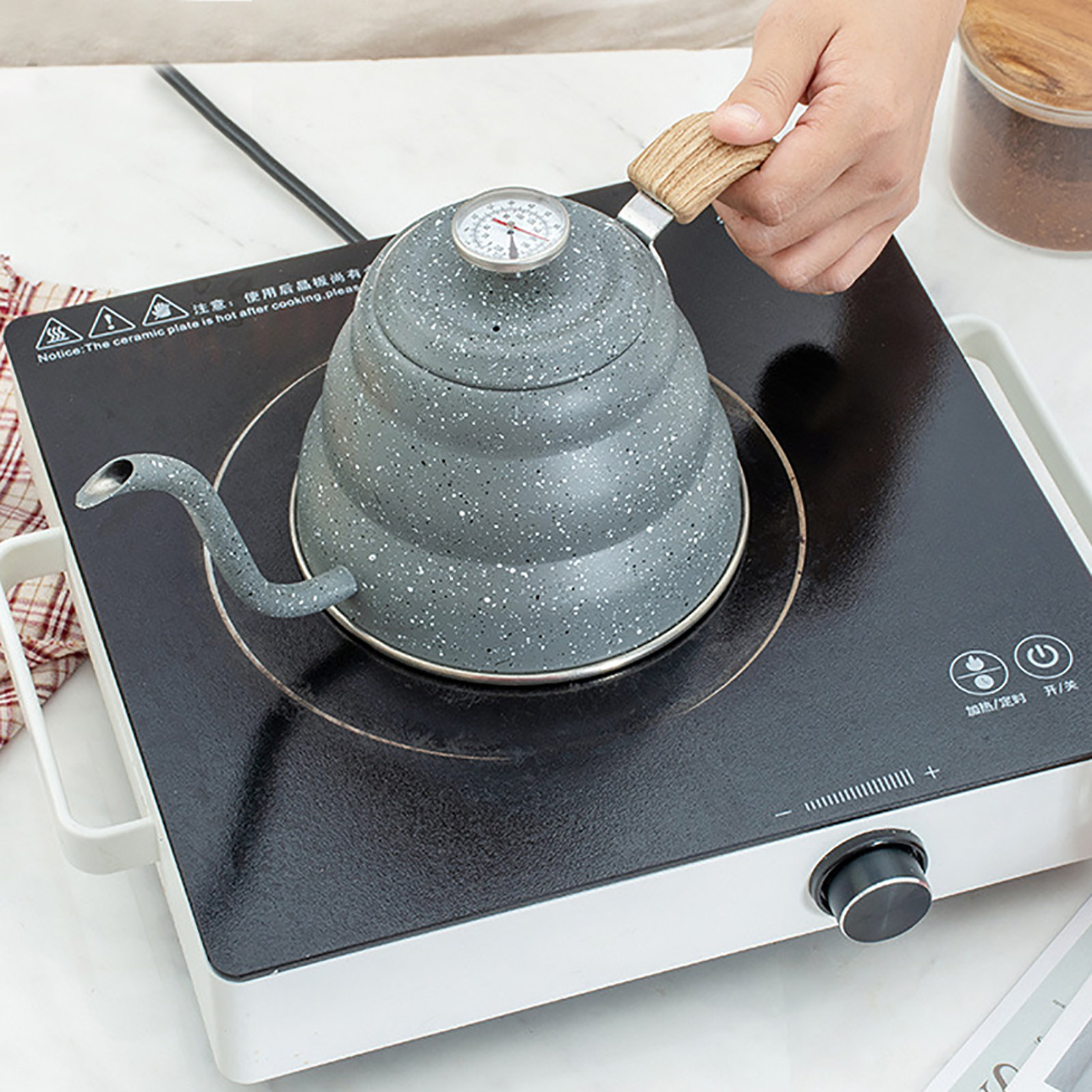 500mlCoffee Kettle Coffee Teapot Stainless Steel 304 Painted European Style Gooseneck Kettle Heat Resistant Coffee Pot