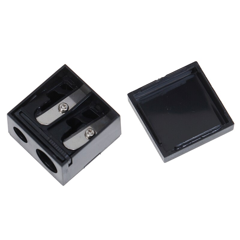 Sacapuntas de doble agujero para maquillaje, sacapuntas multifuncional para útiles escolares y de oficina, 1 unidad