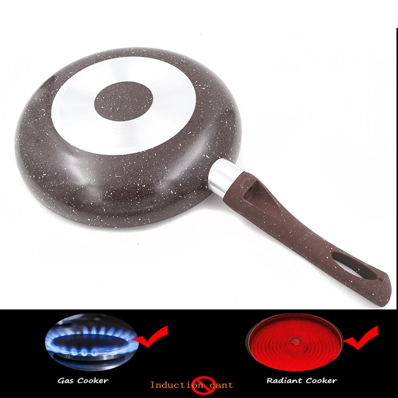 Master Star Non-Stick Fry Pan 20/24/28cm Set Brown Color Frying Pan Granite Coating Pan Beaf Skillet Gas Cooker Daily Use